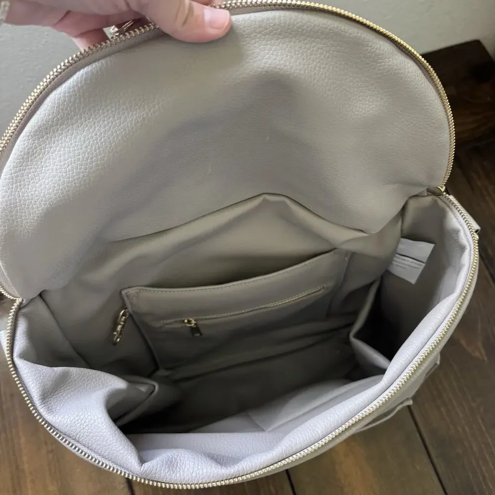 Fawn Design The‎ Original Diaper Bag Vegan Leather Convertible NWOT Gray